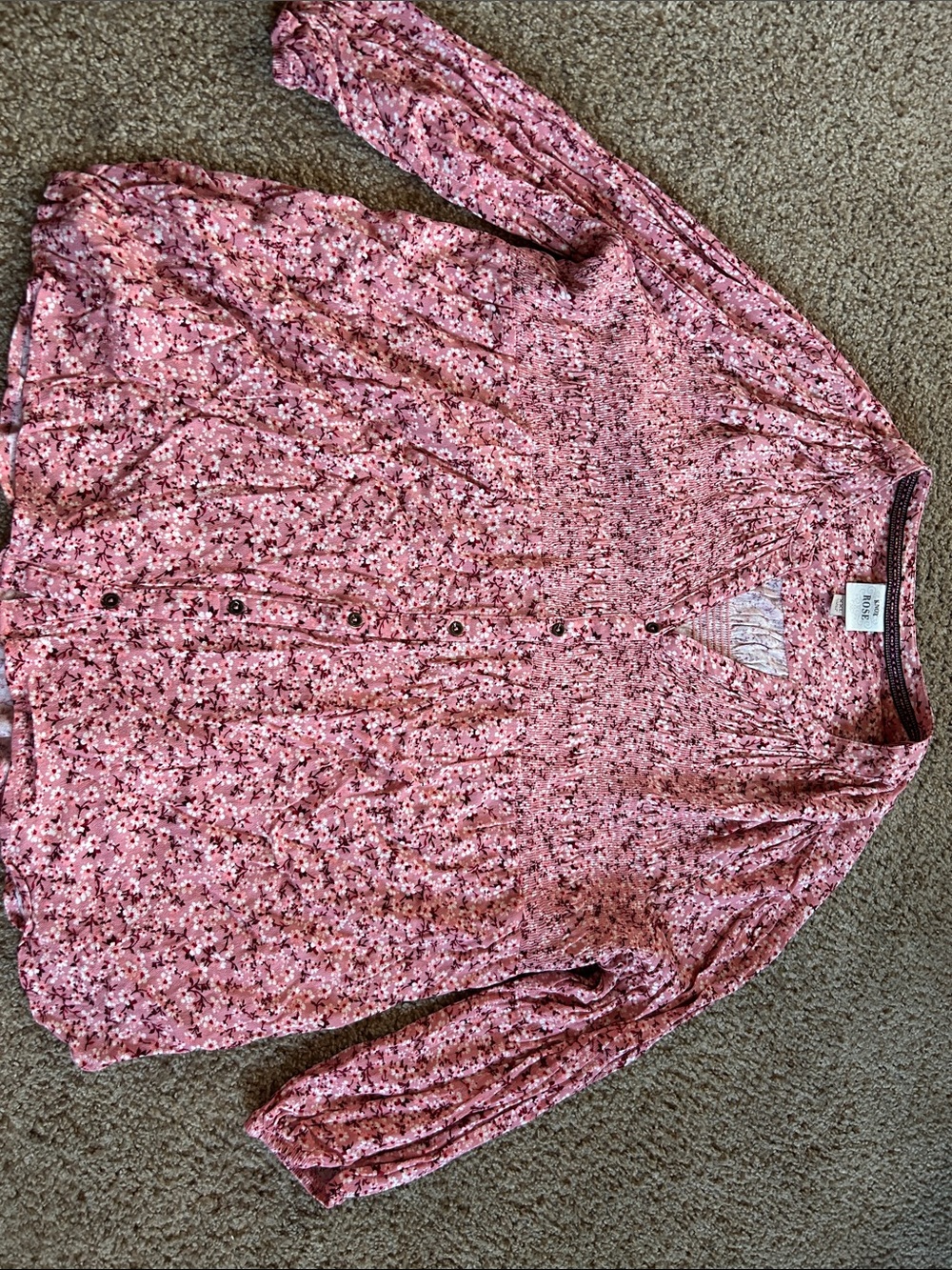 Knox Rose Pink Floral Print Top